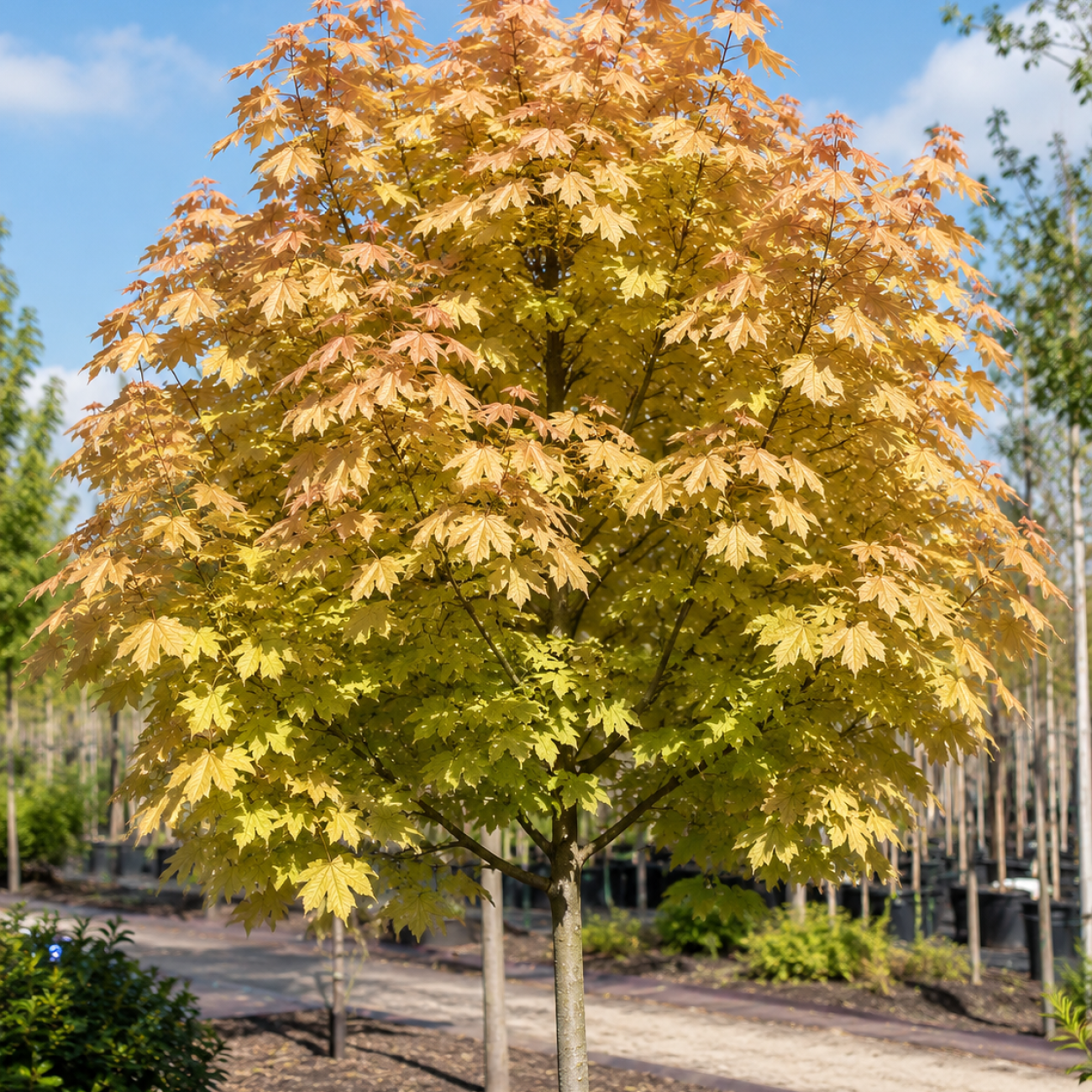 Obrázok Javor horský (Acer pseudoplatanus) ´BRILLIANTISSIMUM´ – výška 120–130 cm, kont. C5, na kmienku